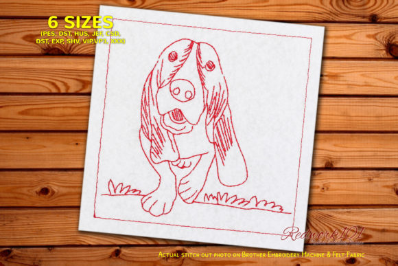 Basset Hound Dog Embroidery