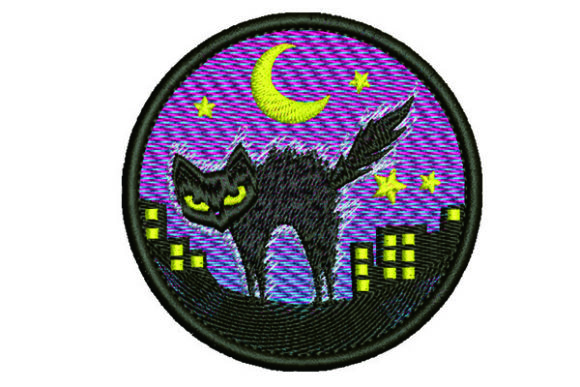 Cat Scary Look Embroidery