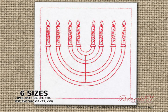 Hanukkah Embroidery Design
