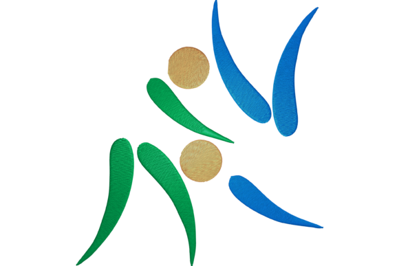 Judo Players Embroidery Design
