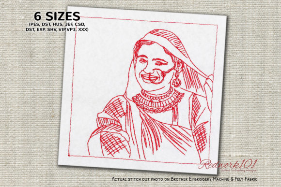 Rajasthani Woman Embroidery