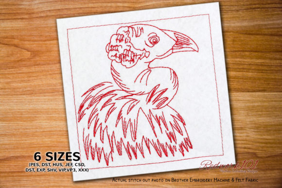 Sad Fowl Bird Embroidery